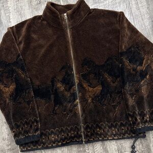 Vintage Outback Trading Company Horse Animal Fleece Jacket